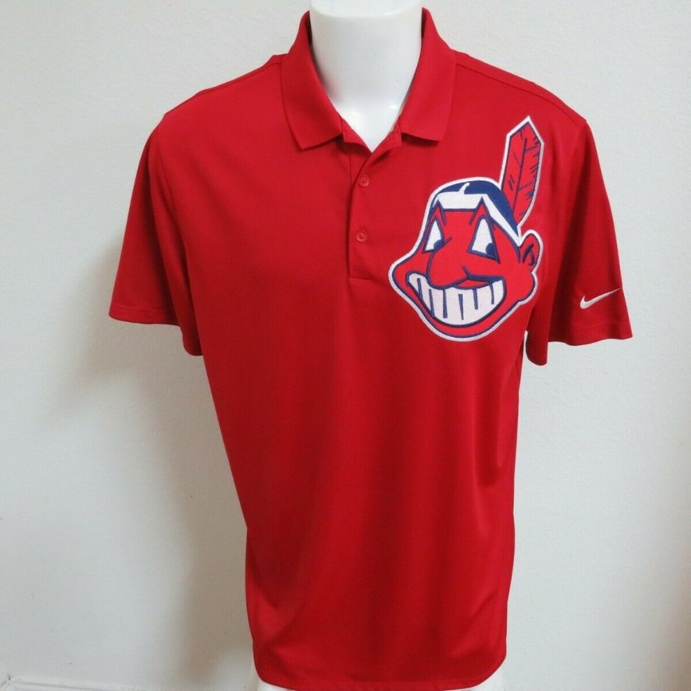 M-3XL Red Indians Nike Dri-Fit Men's db #42V Polo Shirt